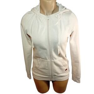 Y2K Roxy Pastel Pink Zip Up Hoodie Sweatshirt‎ Streetwear Minimalist Fits S READ